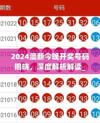2024澳新今晚开奖号码揭晓,深度解析解读_网红版VMZ204.23
