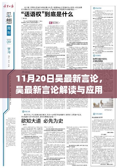 11月20日吴最新言论,吴最新言论解读与应用指南,一步步掌握新观点的核心精神