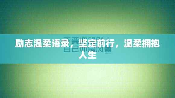 励志温柔语录,坚定前行,温柔拥抱人生